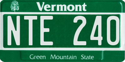 VT license plate NTE240