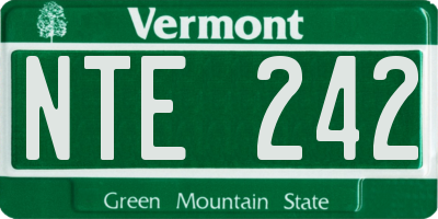 VT license plate NTE242