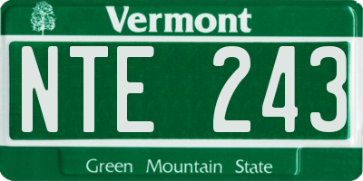 VT license plate NTE243
