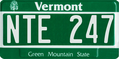 VT license plate NTE247