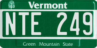 VT license plate NTE249