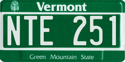 VT license plate NTE251