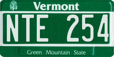 VT license plate NTE254