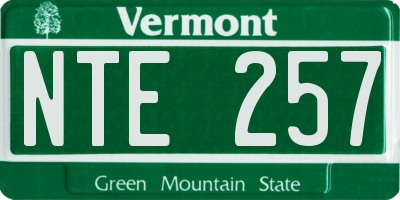 VT license plate NTE257