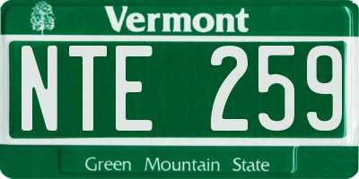 VT license plate NTE259