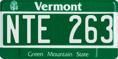VT license plate NTE263