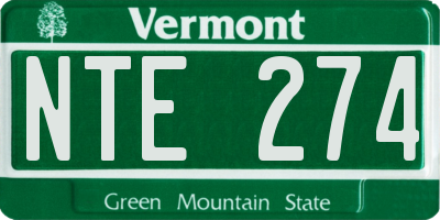 VT license plate NTE274