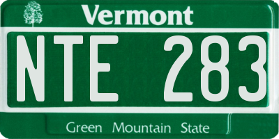 VT license plate NTE283