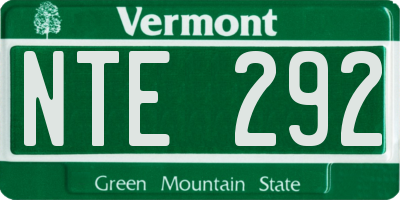 VT license plate NTE292