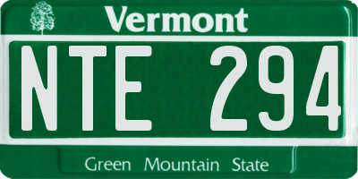 VT license plate NTE294