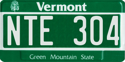 VT license plate NTE304