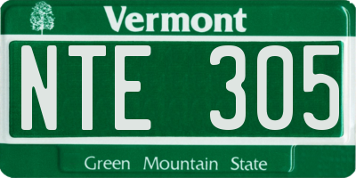 VT license plate NTE305
