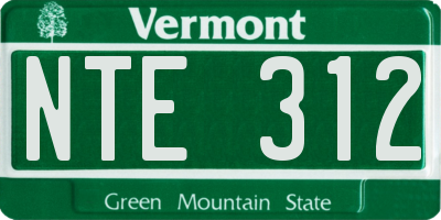 VT license plate NTE312