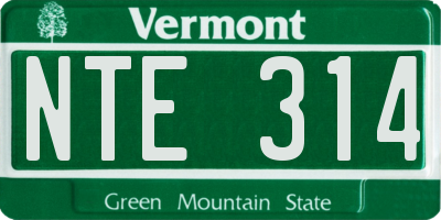 VT license plate NTE314