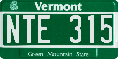 VT license plate NTE315