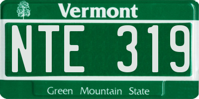 VT license plate NTE319