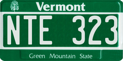 VT license plate NTE323