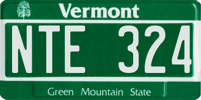 VT license plate NTE324