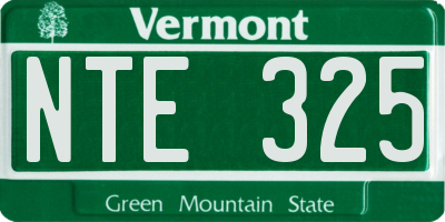 VT license plate NTE325