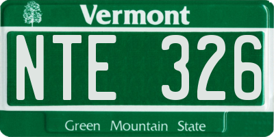 VT license plate NTE326