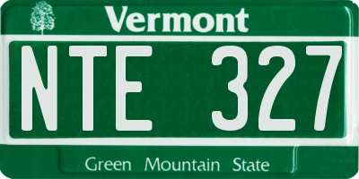 VT license plate NTE327