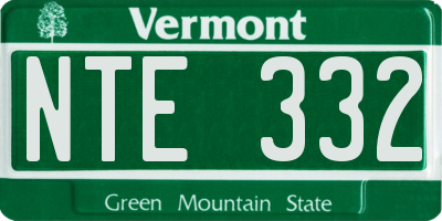 VT license plate NTE332