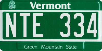 VT license plate NTE334