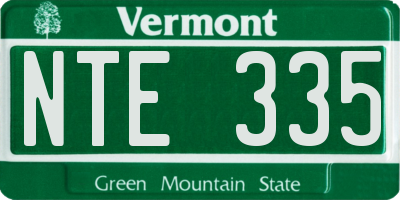 VT license plate NTE335