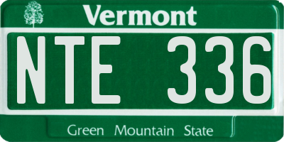 VT license plate NTE336