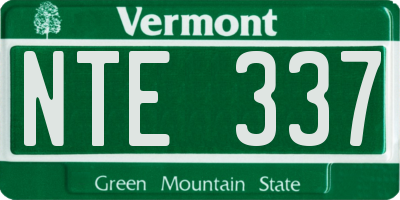 VT license plate NTE337