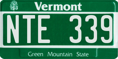 VT license plate NTE339