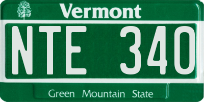 VT license plate NTE340