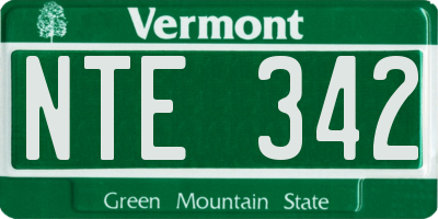 VT license plate NTE342