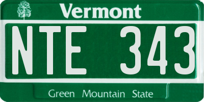VT license plate NTE343