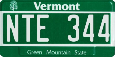 VT license plate NTE344