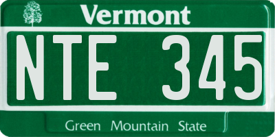 VT license plate NTE345
