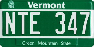 VT license plate NTE347