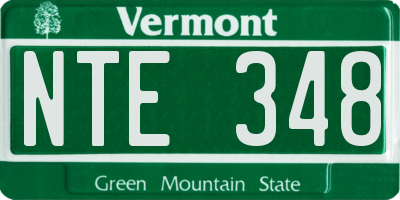 VT license plate NTE348