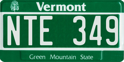 VT license plate NTE349