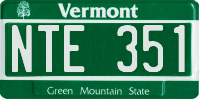VT license plate NTE351