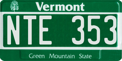 VT license plate NTE353
