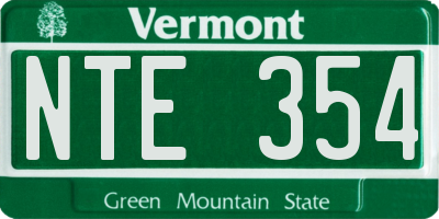 VT license plate NTE354