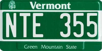 VT license plate NTE355