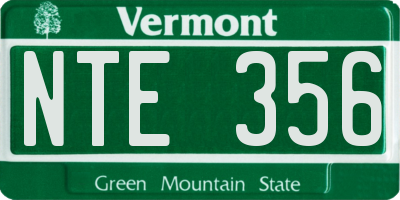 VT license plate NTE356