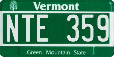 VT license plate NTE359