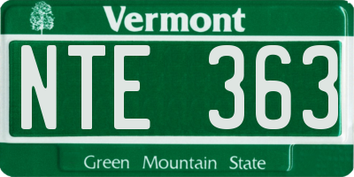 VT license plate NTE363