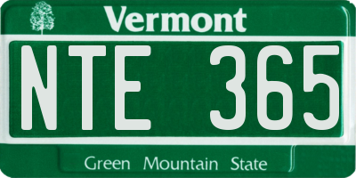 VT license plate NTE365