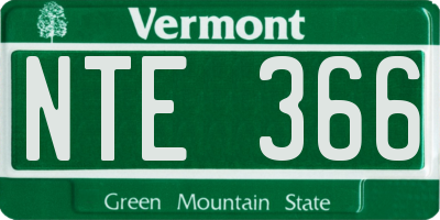 VT license plate NTE366