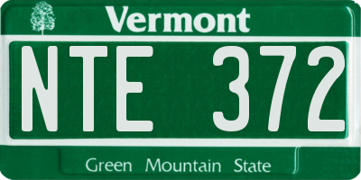 VT license plate NTE372