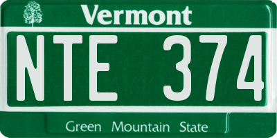 VT license plate NTE374